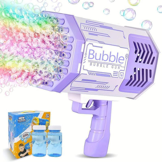 Bubble Machine with 69 Holes and Colorful Lights Bubble Maker Machine