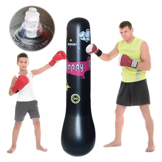PVC Inflatable Punching Bag Thickened Tumbler Design Bounce-Back Punch Bag Free Standing Boxing Bag Family Interactive Games