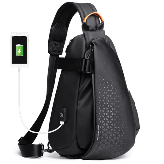 Tangcool Men's Fashion Large-capacity Bike Shoulder Bag Waterproof  Sport Hiking Trip Crossbody Bag Tide Cool Chest Bags for men