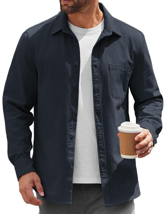 COOFANDY Mens Lightweight Button down Shirt Jacket Casual Shacket Cotton Overshirt