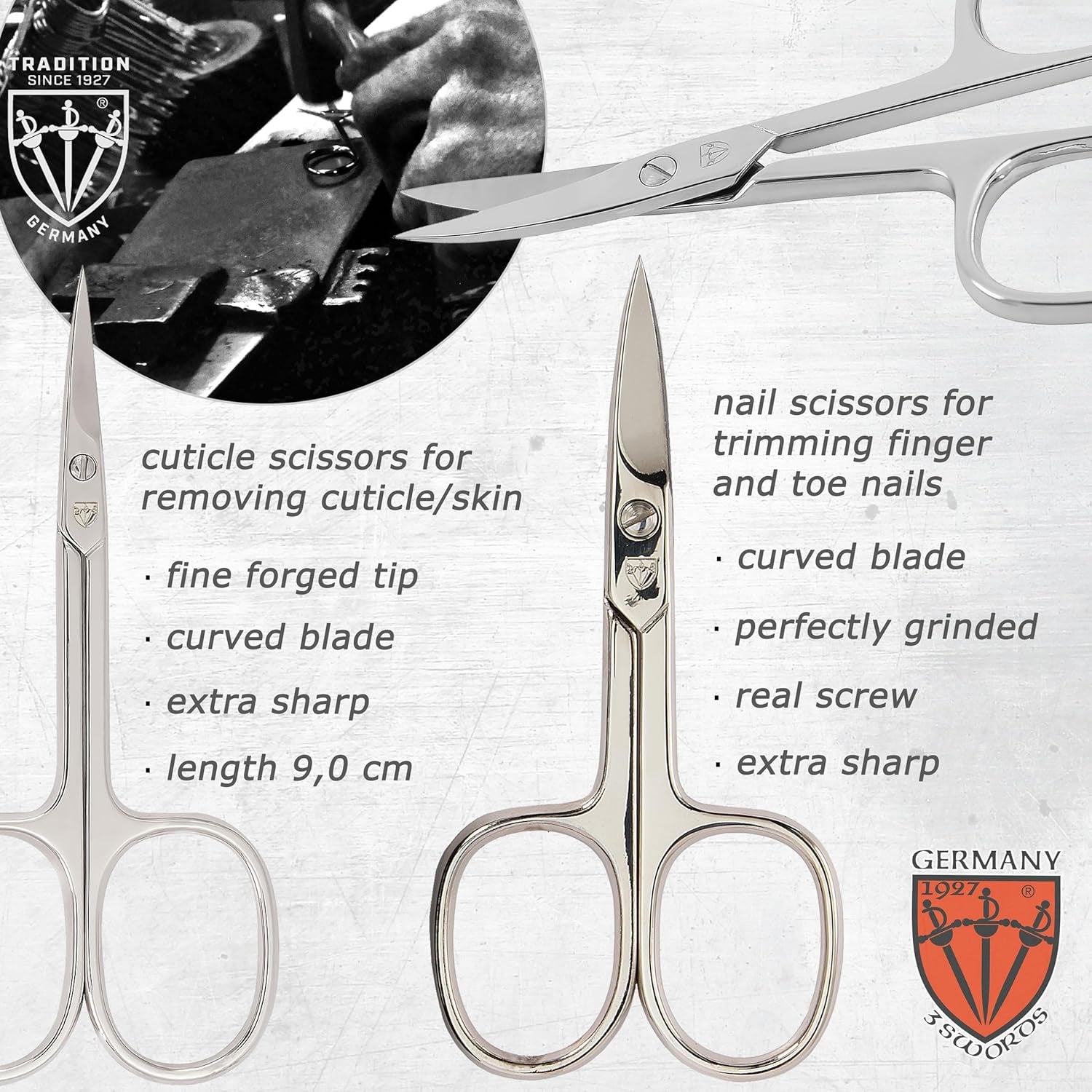 - Brand Quality 8 Piece Manicure Pedicure Grooming Kit Set for Professional Finger & Toe Nail Care Scissors Clipper Fashion Leather Case in Gift Box, Made by 3 Swords (6660)