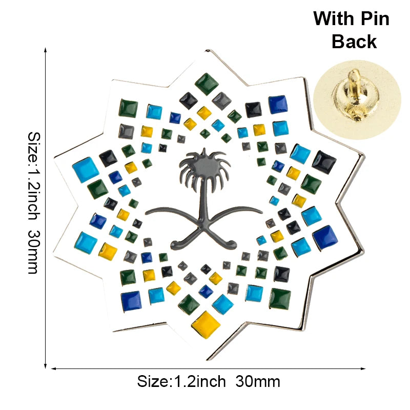 100pcs a lot Saudi Arabia Fundation Day Lapel Pin Flag badge Brooch Pins Badges