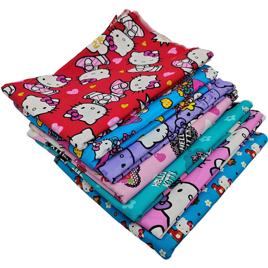 Hello Kitty Cartoon Cat,100%Cotton Fabric,140cmx50cm,Sewing Material,DIY Children Bed Sheet,Kids Dress,Curtain,Patchwork Tissue