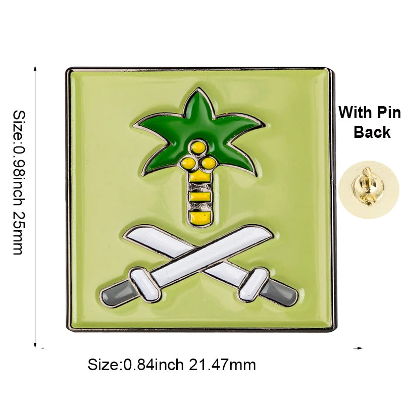 100pcs a lot Saudi Arabia Fundation Day Lapel Pin Flag badge Brooch Pins Badges