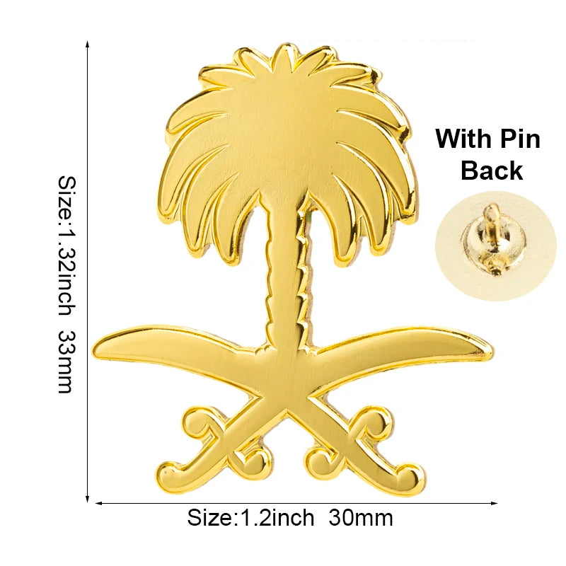 100pcs a lot Saudi Arabia Fundation Day Lapel Pin Flag badge Brooch Pins Badges