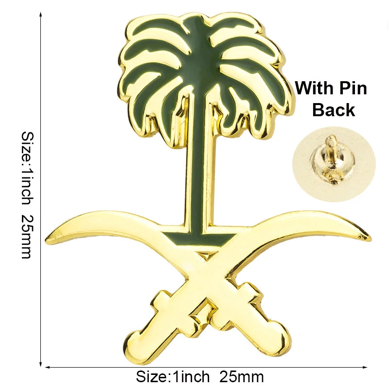 100pcs a lot Saudi Arabia Fundation Day Lapel Pin Flag badge Brooch Pins Badges