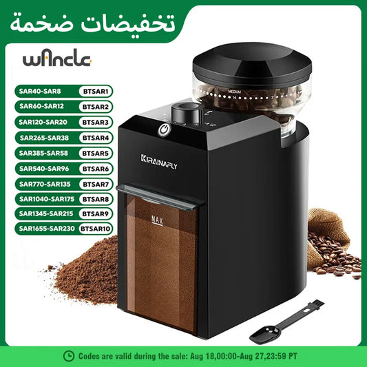 Electric Coffee Grinder 220V Automatic Burr Mill Coffee Bean Grind Machine with 28 Precise Settings for Espresso French Press