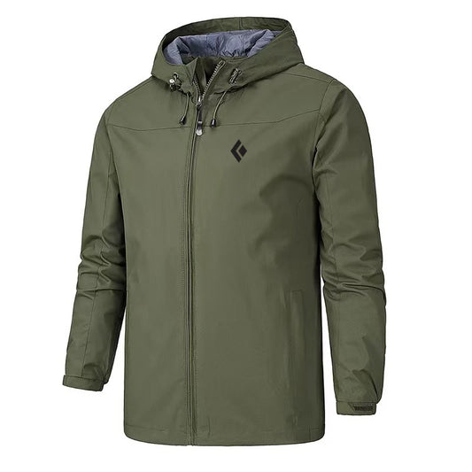 Men's Waterproof Windproof Jacket Hooded Lightweight Outdoor Raincoat Hiking Camping Windbreaker Sportswear S-5XL