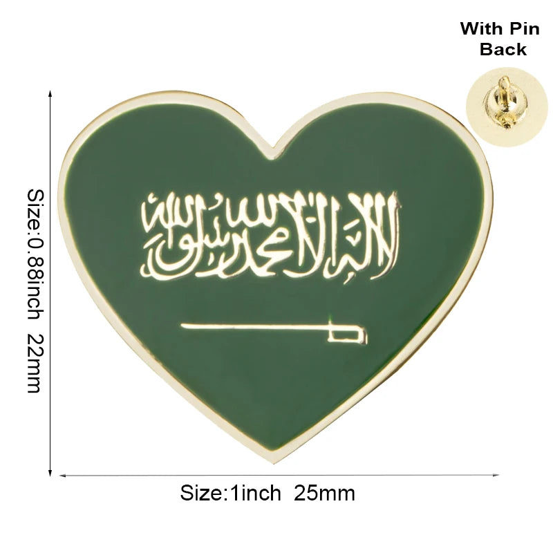100pcs a lot Saudi Arabia Fundation Day Lapel Pin Flag badge Brooch Pins Badges