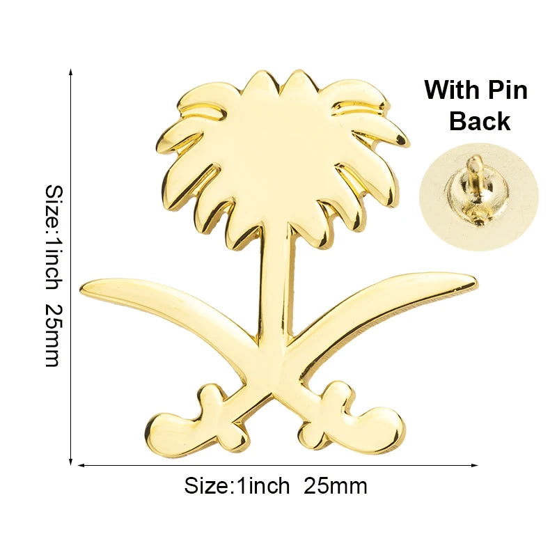 100pcs a lot Saudi Arabia Fundation Day Lapel Pin Flag badge Brooch Pins Badges