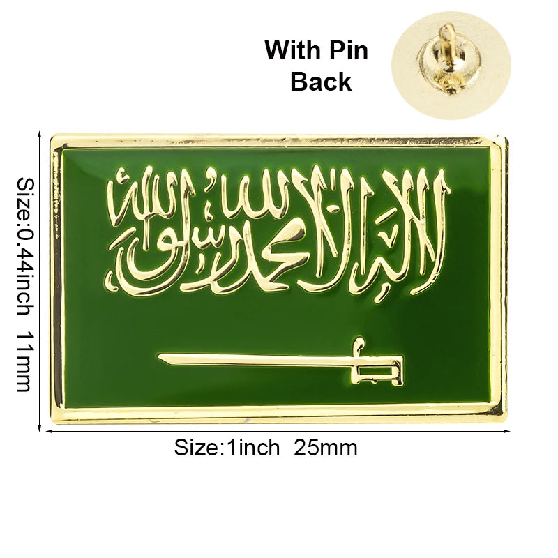 100pcs a lot Saudi Arabia Fundation Day Lapel Pin Flag badge Brooch Pins Badges