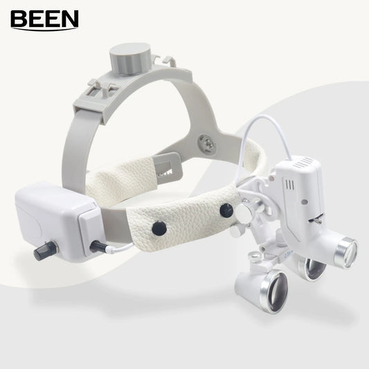 Dental Surgical LED Headlight Headband Binocular 2.5X 3.5X Loupes Brightness Spot Ajustable Headlamp